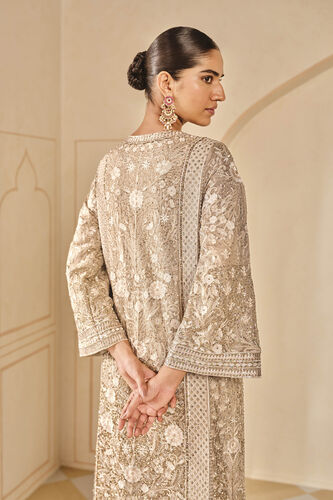 Arisa Embroidered Silk Kaftan - Bronze, Gold, image 4